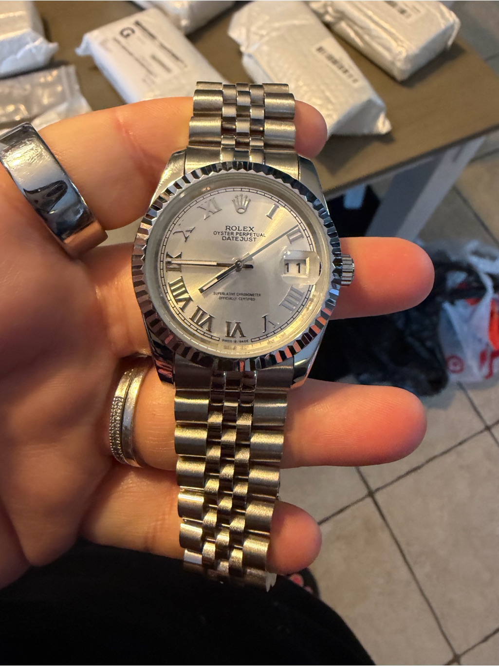 Womens Datejust Stainless Steel Watch  Silver 36mm